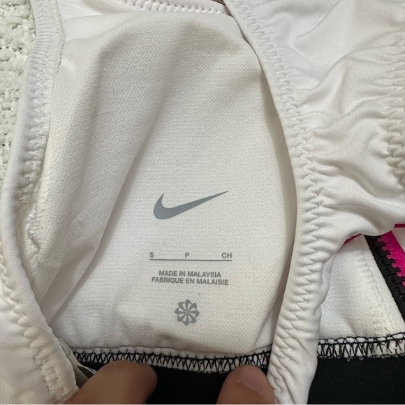 NWT Nike Tankini Swim Top Pink Black White With Zipper Women Sz S - Picture 5 of 7